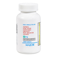 Major Low Dose Major Pharmaceuticals 00904679480-Major Low Dose Chewable Aspirin, Orange Flavor, Pain Relief (BT/1000)