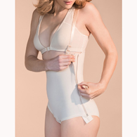 Marena FBA Panty-Length Girdle w/ Padded Zipper & Suspenders-Small-BGE
