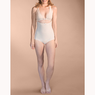 Marena FBA Panty-Length Girdle w/ Padded Zipper & Suspenders