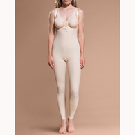 Marena FBL Ankle-Length Girdle w/ Padded Zippers & Suspenders-2XL-BGE