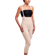 Marena FBM Stage 2 Mid-Calf-Length Zipperless Girdle w/ Suspenders-Med-Blk