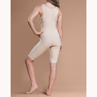 Marena FBS Short-Length Girdle w/ Padded Zippers & Suspenders-XL-Beige