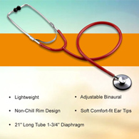 McKesson 01-660RGM-McKesson Classic Stethoscope, Red, Stethoscopes