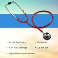 McKesson 01-670RGM-McKesson Classic Dual Head Stethoscope, Red, Binaural Stethoscopes