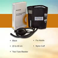 McKesson 01-865-11ABKGM Lumeon Blood Pressure Bulb & Cuff, Nylon, Medium Cuff, Black (BX/1)