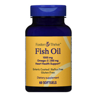 Foster & Thrive McKesson 01093995738-Foster & Thrive Fish Oil 1000 mg Softgels, Nonprescription Vitamins & Minerals (BT/60)