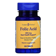 Foster & Thrive McKesson 01093995744-Foster & Thrive Folic Acid Vitamin Supplement, Nonprescription Vitamins & (BT/250)