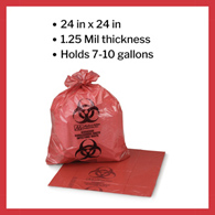 McKesson 03-4550-Ultra-TUFF Infectious Waste Bag, 7-10 gal (CS/250)