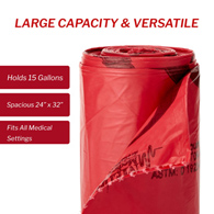 McKesson 03-4554-Ultra-TUFF Infectious Waste Bag, 10-15 gal (CS/250)