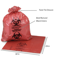 McKesson 03-4554-Ultra-TUFF Infectious Waste Bag, 10-15 gal (CS/250)