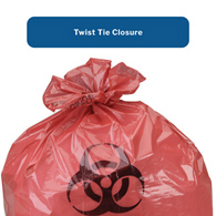 McKesson 03-5042 Biohazard Waste Bag, Red, 1 to 3 gal Capacity, 1.5 mil (BX/50)