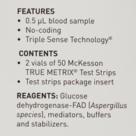 McKesson TRUE METRIX McKesson 06-R3051-41 TRUE METRIX Blood Glucose Test Strips, Glucose Meter Test Strips (BX/100)