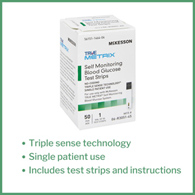 McKesson TRUE METRIX McKesson 06-R3051-45 TRUE METRIX Blood Glucose Test Strips, Glucose Meter Test Strips (BX/50)