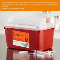 McKesson 101-8703 Prevent Multi-purpose Sharps Container, 1 gal, 5 x 10 x 7 in, Receptacles (CS/24)