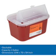 McKesson 101-8703 Prevent Multi-purpose Sharps Container, 1 gal, 5 x 10 x 7 in, Receptacles (CS/24)