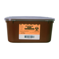 McKesson 101-8703 Prevent Multi-purpose Sharps Container, 1 gal, 5 x 10 x 7 in, Receptacles (CS/24)