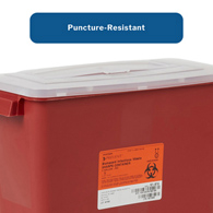 McKesson 101-8710 Prevent Multi-purpose Sharps Container, 3 gal, 13-1/2 x 12-1/2 x 6 in, Receptacles (CS/12)