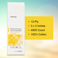 McKesson 12332000 Gauze Sponge, 3 x 3 in (CS/4000)