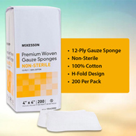McKesson 12442000 Gauze Sponge, 4 x 4 in (CS/2000)