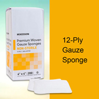 McKesson 12442000 Gauze Sponge, 4 x 4 in (CS/2000)