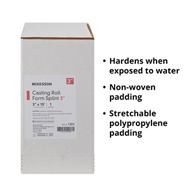McKesson 1303 White Casting Roll Form Splints, 3 in x 5 yd, Cast & Splint Bandages & Tapes (RL/1)