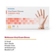 McKesson 14-112 Vinyl Exam Glove, Extra Small (CS/10)