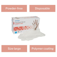 McKesson 14-118 Vinyl Exam Glove, Large (CS/1000)