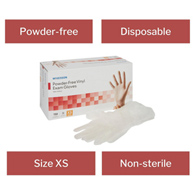 McKesson 14-132 Vinyl Exam Glove, Extra Small (CS/1500)