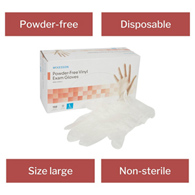 McKesson 14-138 Vinyl Exam Glove, Large (BX/150)