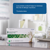 McKesson Confiderm McKesson 14-1382 Confiderm Latex Exam Glove, Medium, Ivory, Medical Gloves (BX/100)