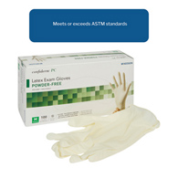 McKesson Confiderm McKesson 14-1382 Confiderm Latex Exam Glove, Medium, Ivory, Medical Gloves (BX/100)