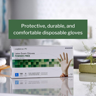 McKesson Confiderm McKesson 14-1383 Confiderm Latex Exam Glove, Large, Ivory, Medical Gloves (BX/100)
