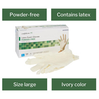 McKesson Confiderm McKesson 14-1383 Confiderm Latex Exam Glove, Large, Ivory, Medical Gloves (CS/1000)