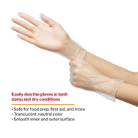 McKesson Confiderm McKesson 14-164 Confiderm Vinyl Exam Glove, Small, Clear, Medical Gloves (CS/1000)