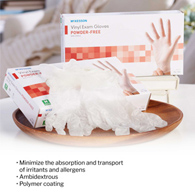 McKesson Confiderm McKesson 14-166 Confiderm Vinyl Exam Glove, Medium, Clear, Medical Gloves (CS/1000)