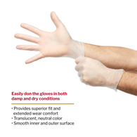 McKesson Confiderm McKesson 14-168 Confiderm Vinyl Exam Glove, Large, Clear, Medical Gloves (CS/1000)