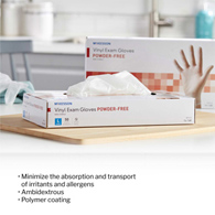 McKesson Confiderm McKesson 14-168 Confiderm Vinyl Exam Glove, Large, Clear, Medical Gloves (CS/1000)