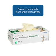 McKesson 14-316 Medi-Pak Powder Free Latex Exam Glove-MEDIUM 100/BX