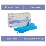 McKesson Confiderm 3.8 McKesson 14-684 Confiderm 3.8 Nitrile Exam Glove, Small, Blue, Medical Gloves (BX/100)
