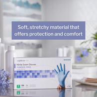McKesson Confiderm 3.8 McKesson 14-686 Confiderm 3.8 Nitrile Exam Glove, Medium, Blue, Medical Gloves (CS/1000)