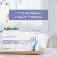 McKesson Confiderm 3.8 McKesson 14-686 Confiderm 3.8 Nitrile Exam Glove, Medium, Blue, Medical Gloves (CS/1000)