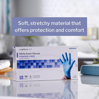 McKesson Confiderm 3.8 McKesson 14-690 Confiderm 3.8 Nitrile Exam Glove, Extra Large, Blue, Medical Gloves (BX/100)