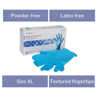 McKesson Confiderm 3.8 McKesson 14-690 Confiderm 3.8 Nitrile Exam Glove, Extra Large, Blue, Medical Gloves (CS/1000)