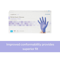 McKesson Confiderm 3.0 McKesson 14-6N36EC Confiderm 3.0 Nitrile Exam Glove, Large, Blue (BX/100)