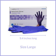 McKesson Confiderm 3.0 McKesson 14-6N36EC Confiderm 3.0 Nitrile Exam Glove, Large, Blue (BX/100)