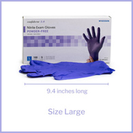McKesson Confiderm 3.0 McKesson 14-6N36EC Confiderm 3.0 Nitrile Exam Glove, Large, Blue (CS/1000)