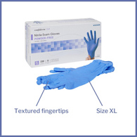 McKesson Confiderm 3.0 McKesson 14-6N38 Confiderm 3.0 Nitrile Exam Glove, Extra Large, Blue, Medical Gloves (CS/10)
