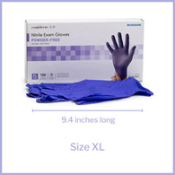 McKesson Confiderm 3.0 McKesson 14-6N38EC Confiderm 3.0 Nitrile Exam Glove, Extra Large, Blue (BX/100)