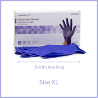 McKesson Confiderm 3.0 McKesson 14-6N38EC Confiderm 3.0 Nitrile Exam Glove, Extra Large, Blue (CS/1000)