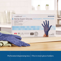 McKesson Confiderm LDC McKesson 14-6N42C Confiderm LDC Nitrile Exam Glove, Small, Blue (CS/2500)